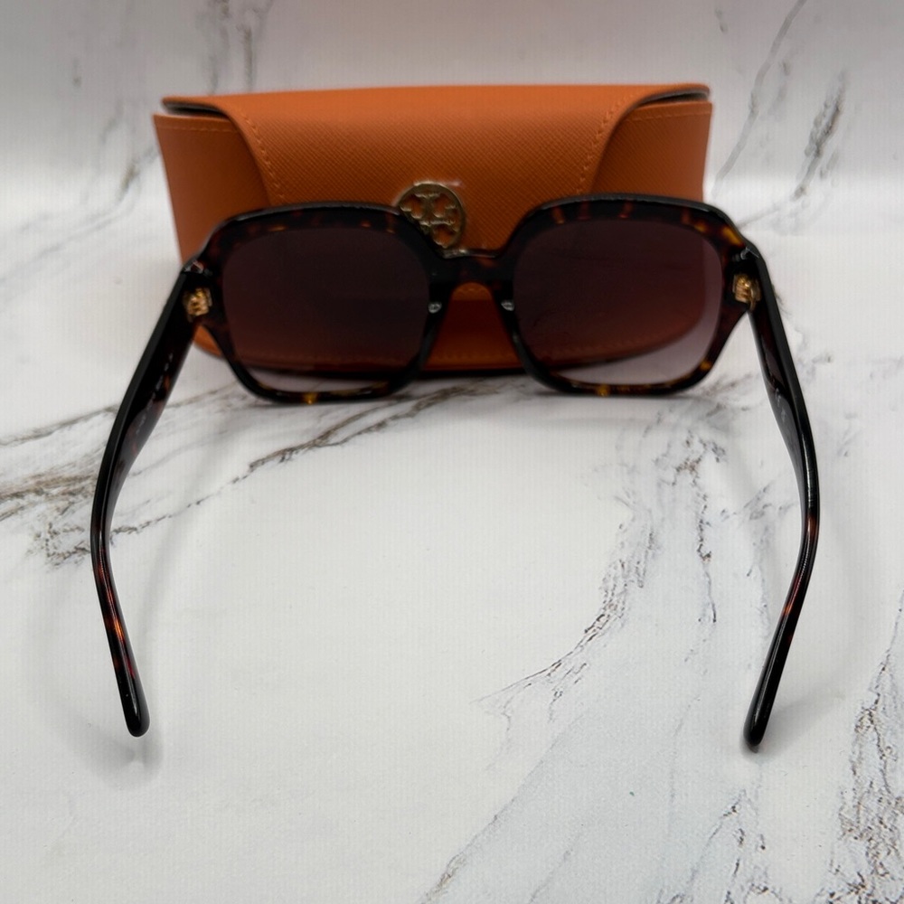 Tory Burch Tortoise Sunglasses with Orange Case - Picture 3 of 6
